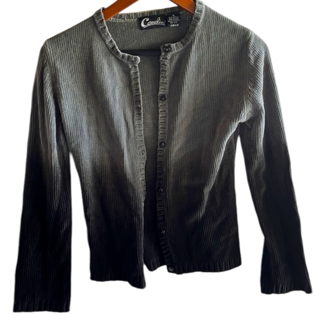 Cavalini ombré button up cardigan grey charcoal size S